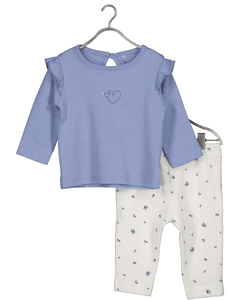 Conjunto bebé camisa + pantalón azul medio