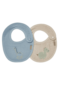 Bavoir pack de 2 Dino Rexi bleu
