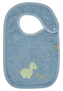 Bavaglino Dino Rexi con bottone a pressione blu