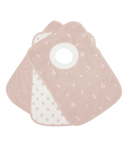 Bavoir bébé à enfiler happaklat brindilles rose lot de 3