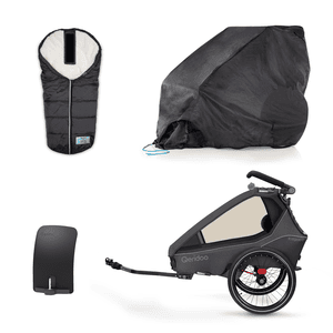 Remorque de vélo enfant Kidgoo1 Steel Grey collection 2023 garde-boue housse chancelière
