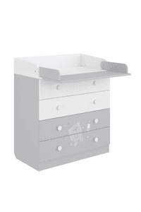 Commode à langer 800 Teddy blanc-gris