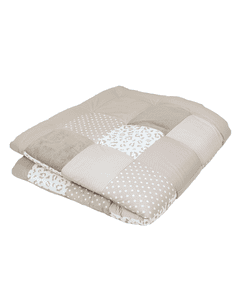 Sand Krabbeteppe Leo 140x140cm , Beige, Hvit