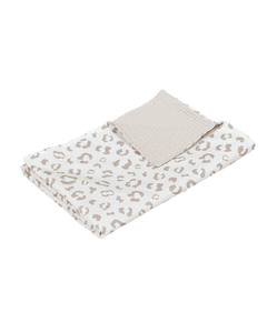 Sand Leo babydeken 70x100cm , beige, wit