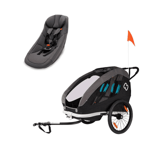 Traveller Black Kinderfietskar /Grijs/Blauw incl. babyzitje voor Outback/Avenida en Traveller