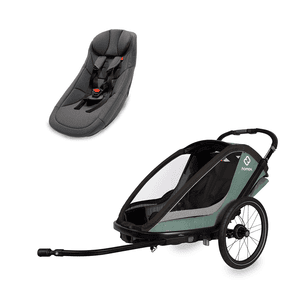 Cocoon green black Kinderfietskar ONE eenzitter / incl. babyzitje voor Outback/Avenida en Traveller