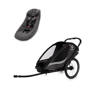 Cocoon black Kinderfietskar ONE éénzitter grijs/ incl. babyzitje voor Outback/Avenida en Traveller