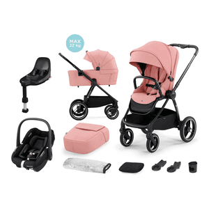 Poussette trio combinée 3en1 NEA ash pink cosy MAXI COSI Pebble S Tonal Black base FamilyFix S Black