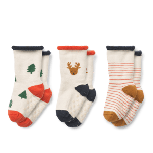 sandy  Eloy halkfria babystrumpor 3-pack Holiday Reindeer/ mix