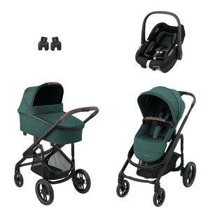 Passeggino Plaza Plus Essential Green incl. ovetto Pebble S Tonal Black e adattatori Baby Black