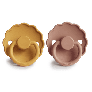 Schnuller Daisy Silikon Honey Gold / Rose 0-6 Monate