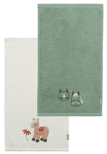 Barnhandduk dubbelvikt 50 x 30 cm farm stone green