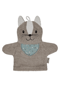 Spiel-und Waschhandschuhe Katze Lilly grau