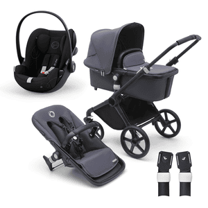 Poussette trio combinée 3en1 Fox Club Black/Stormy Blue cosy Cloud G Moon Black adaptateur