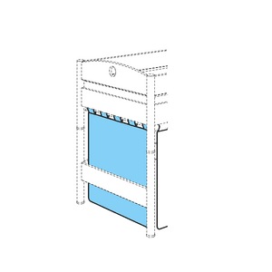 Einzelvorhang 90cm hellblau/weiß