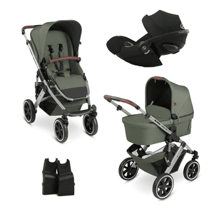 Olive i-Size Black Salsa 4 Air barnevogn Collection 2024 inkl. cybex GOLD Cloud G babyautostol Plus Moon Plus og adapter