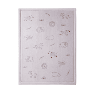 Tapis de jeu en velours pour bébé 170 x 120 cm, Safari Animaux