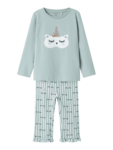 2-delad pyjamas Nmfranda Gray Mist