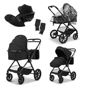 black i-Size  Clicc barnvagn collection 2024 melange inkl. cybex bilbarnstol GOLD Cloud G Black