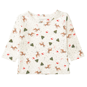 Shirt light sand melange gemustert