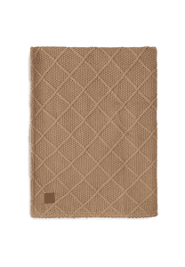 Decke Check Knit Biscuit/Teddy Fleece 100 x 150cm