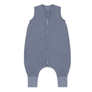 emma & noah Schlafsack mit Umschlag-Füßen Essential Blau