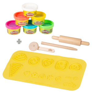 x Play-Doh Starterset - 3D-Kreativmatte, Holzwerkzeuge, 6 Knetdosen