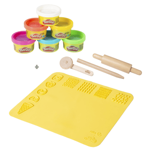 x Play-Doh lekset - kreativ 3D-matta, träverktyg, 6 modelleringsformar