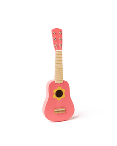 Gitarre pink mit Blumenmuster