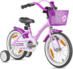 Kinderfahrrad 16" mit Stützräder, violett-weiß