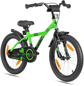 PROMETHEUS BICICLETAS® bicicleta infantil 18 pulgadas verde-negro