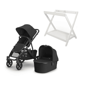 Kinderwagen Vista V3 Jake Charcoal inklusive Babywannen Ständer Weiß