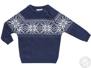 Strickpullover NORDIC BOY offwhite/blau