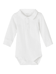 Langarmbody Polo Nbmholger Bright White