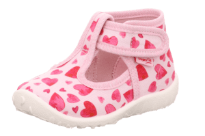 Slipper Spotty hjerter rosa (medium)