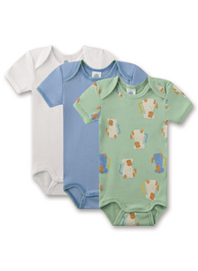 Body 3er-Pack grün/blau/weiß