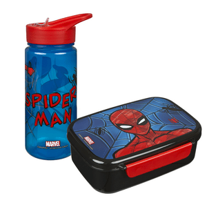 Snackboks og drikkeflaskesett -Spider Man