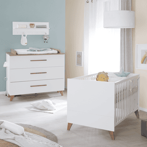 Chambre bébé duo lit commode Ole bois 70x140 cm