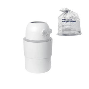 Cubo de pañales Teleskop Odour Off con 1 pack bolsas de basura blanco