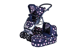 Puppenwagen Coco, star blue pink