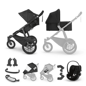 passeggino Ridge Jake Charcoal incl. navicella V3 e seggiolino auto cybex GOLD Cloud G i-Size Magic Black con accessori
