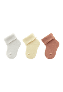 První ponožky 3-pack plain ecru