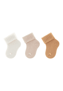 Erstlingssöckchen 3er-Pack Uni beige