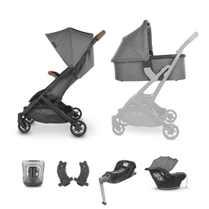 Buggy Minu V2 Greyson Charcoal Mélange inkl Babyschale Mesa i-Size, Base und Babywanne mit Zubehör