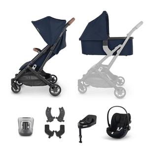 buggy Minu V2 Noa Navy incl. navicella, seggiolino auto cybex GOLD Cloud Gi-Size Magic Black e Base G Black con accessori