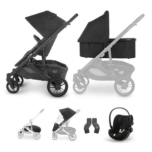 Sportwagen Cruz V2 Jake Charcoal inkl Babywanne V3 und cybex GOLD Babyschale Cloud G i-Size Magic Black mit Zubehör