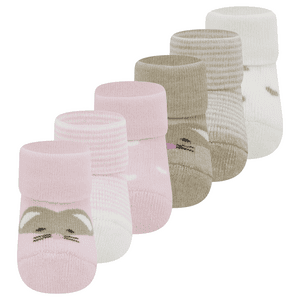 Babysöckchen 6er Pack Schaf/Herzen/Ringel grau