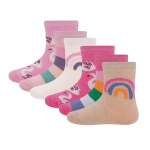 Söckchen 6er-Pack Regenbogen/Ringel/Schwan