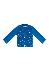 Zwemshirt met lange mouwen space koningsblauw