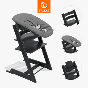 Anthracite ® Tripp Trapp® højstol bøg sort inkl. Newborn Set™ og Baby Set V2 sort